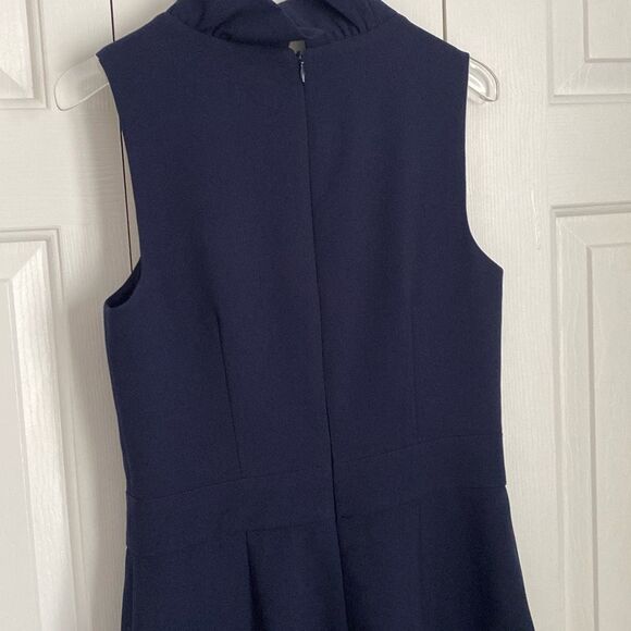 Eliza J Ruffled Sleeveless Jumpsuit V Neck Size‎ 6 Navy - Picture 7 of 9